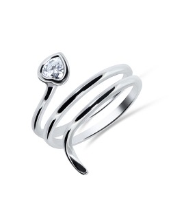 Heart Shape Silver Rings NSR-2451